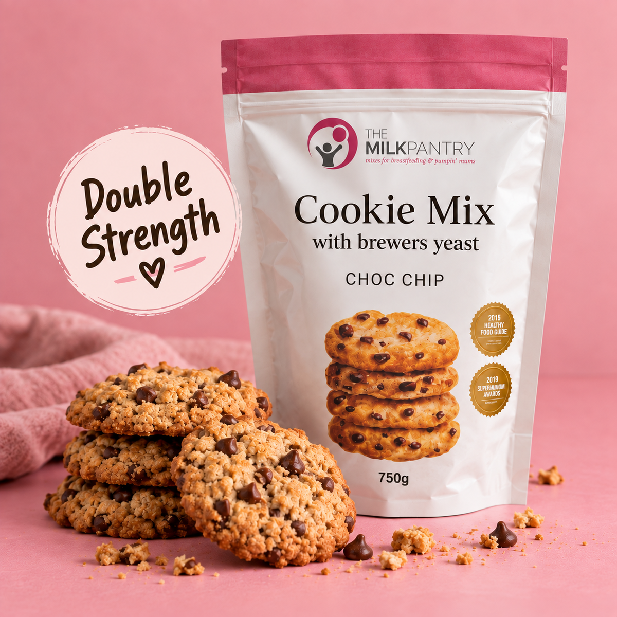 Double Strength Cookie Mix Value Pack - Choc Chip 750g