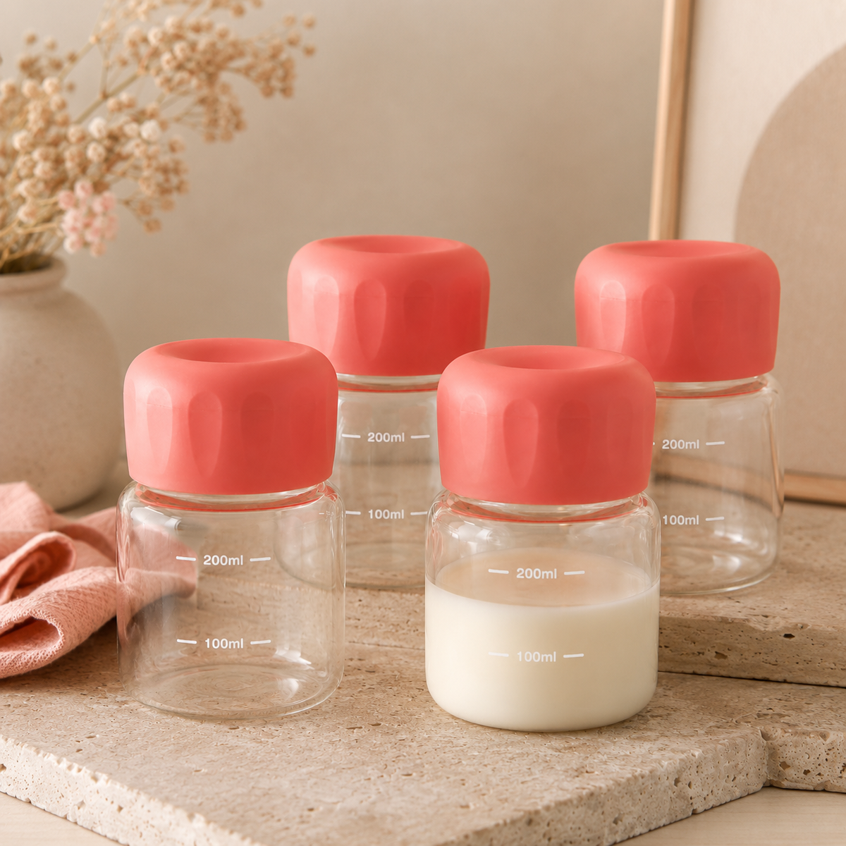 Glass Milk Storage Jar 300ml